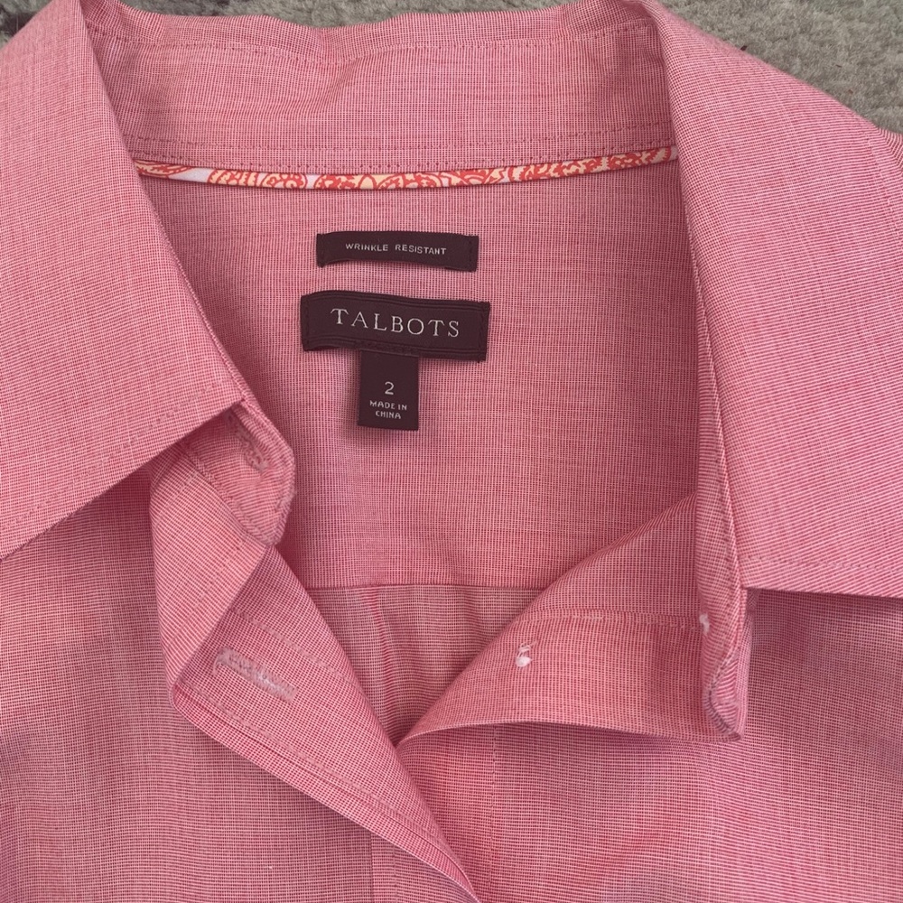 Talbots Red Blouse/Button Down - image 2